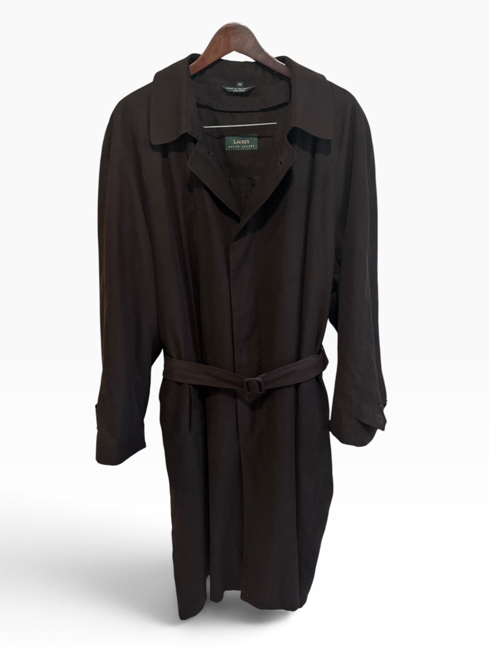 Ralph Lauren Men's Black Trench Coat (Size 46R)